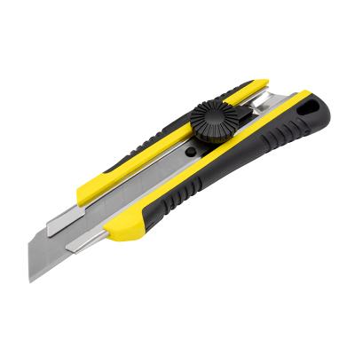 General-purpose Knife with Non-Slip Rubbergrip, 18 mm blade, Screw Lock and Storage with 2 extra blades